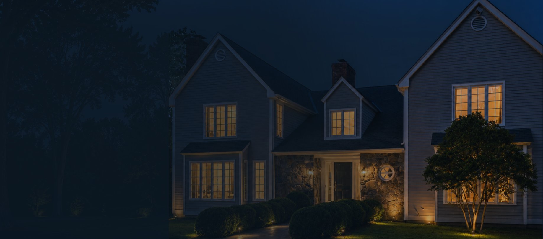 Exterior lighting installed on a residential home